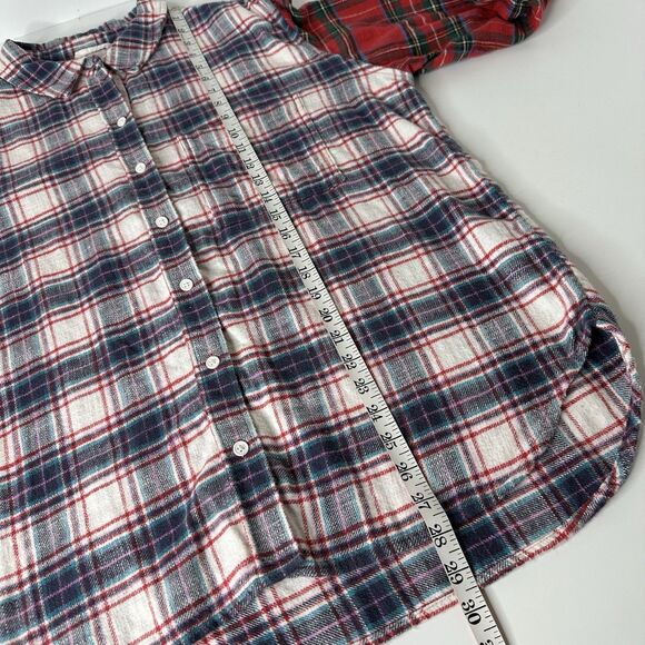 American Eagle Flannel Shirt Women’s Sz M Mixed Plaid Fall Outdoor Cabincore - Picture 10 of 12